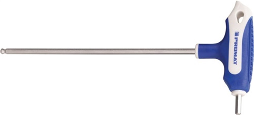 PROMAT Stiftsleutel met dwarsgreep 2,0 x 100 mm 2-componentengreep zijaandrijving en kogelkop