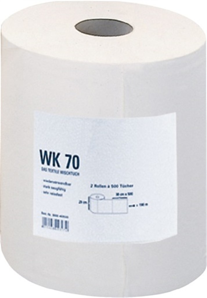 PROMAT Poetsdoek WK 70 L380xb290ca. mm 1-laags wit afmetingen 390x290mm 500vellen/rol rol