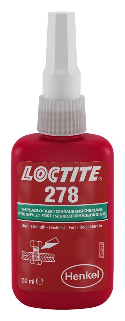 278 Loctite Schroefdraadborging , hoge sterkte , High Temperature (200⁰C), 50ml.