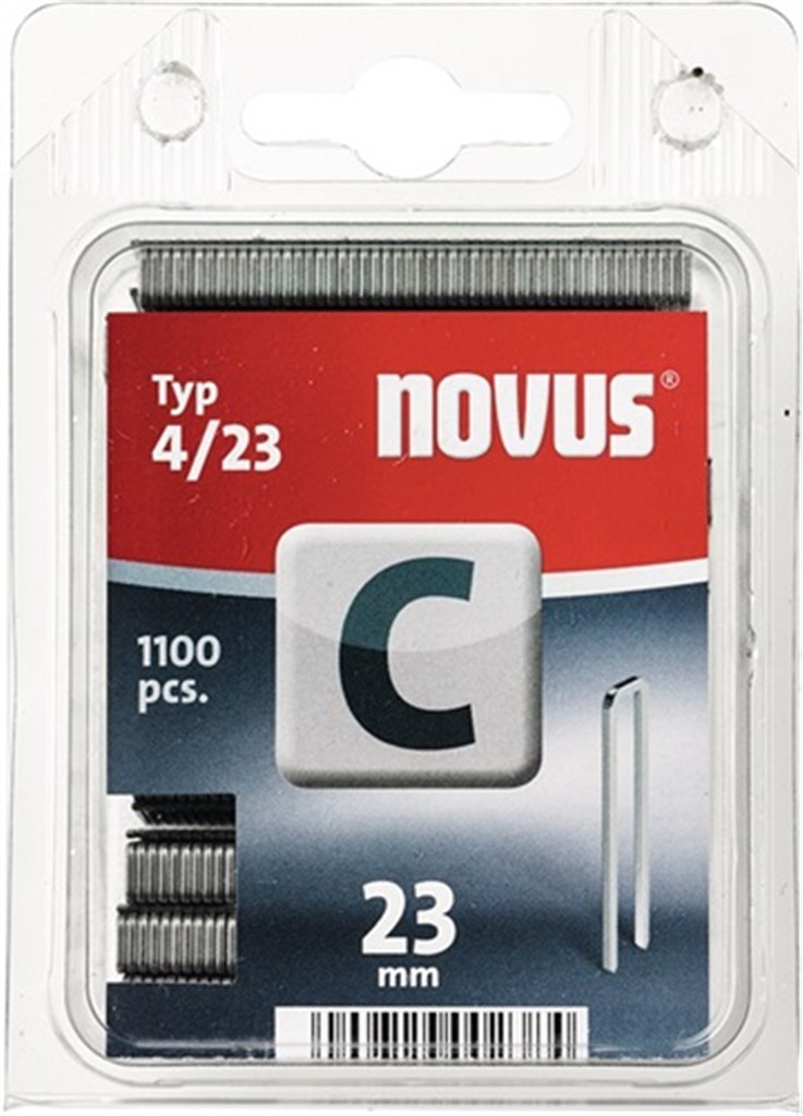 NOVUS Nieten, smalle rug C tipo 4 draadbreedte 1,1 mm breedte 6 mm beenlengte 23 mm  1100 st. / doos