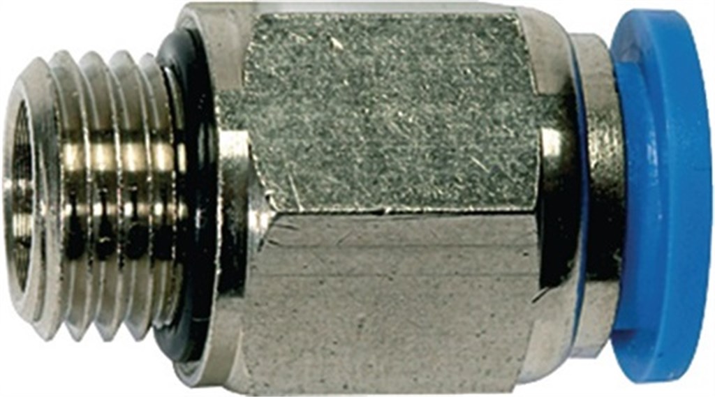 Rechte steekschroefverbinding blauwe serie buitenschroefdraad G 1/2 inch SW 17 mm 10 mm 8 mm