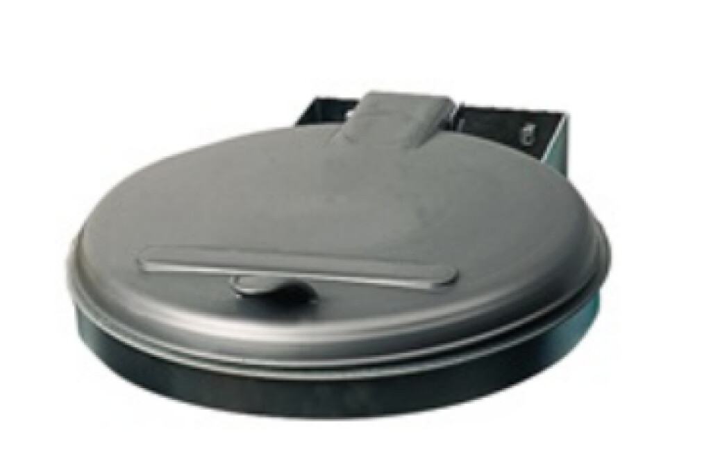 Afvalbak v.120L verz. 400X510mm stalen deksel geel VAR