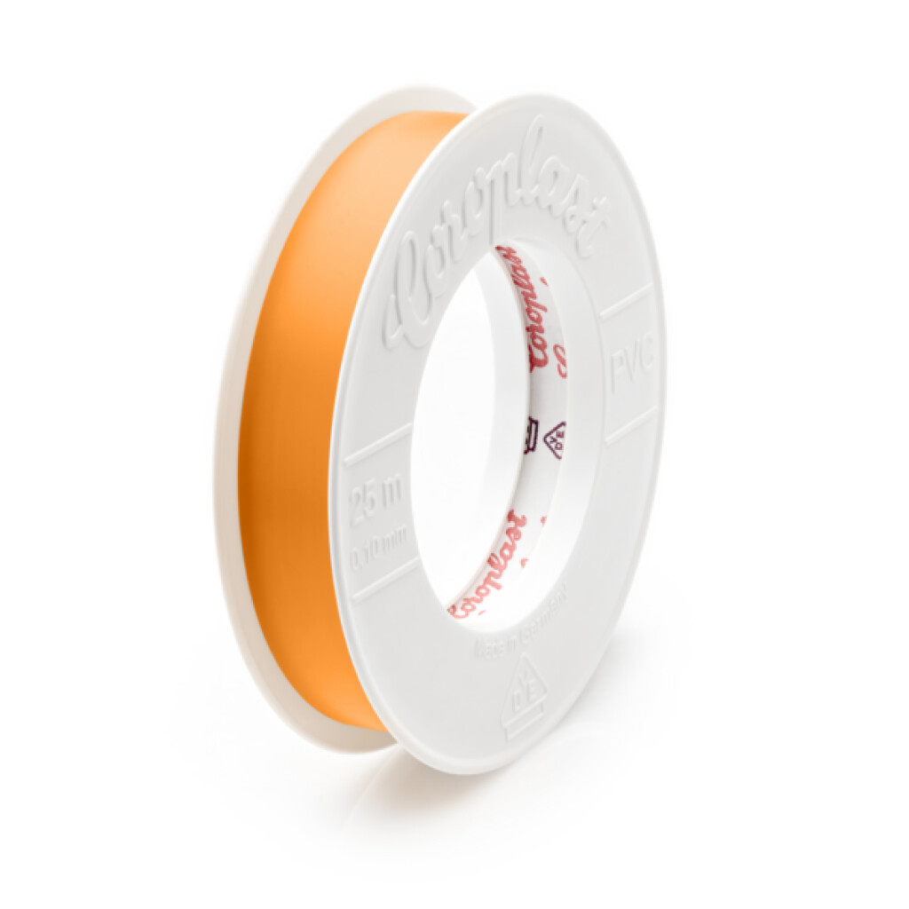 302-15X10 oranje Coroplast PVC Isolatietape oranje ouderdoms- en weerbestendig breedte 15mm lengte 10mtr