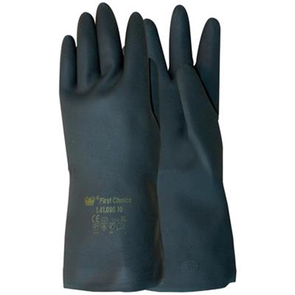 Neopreen handschoen zwart vlokgev.cat3, maat 9