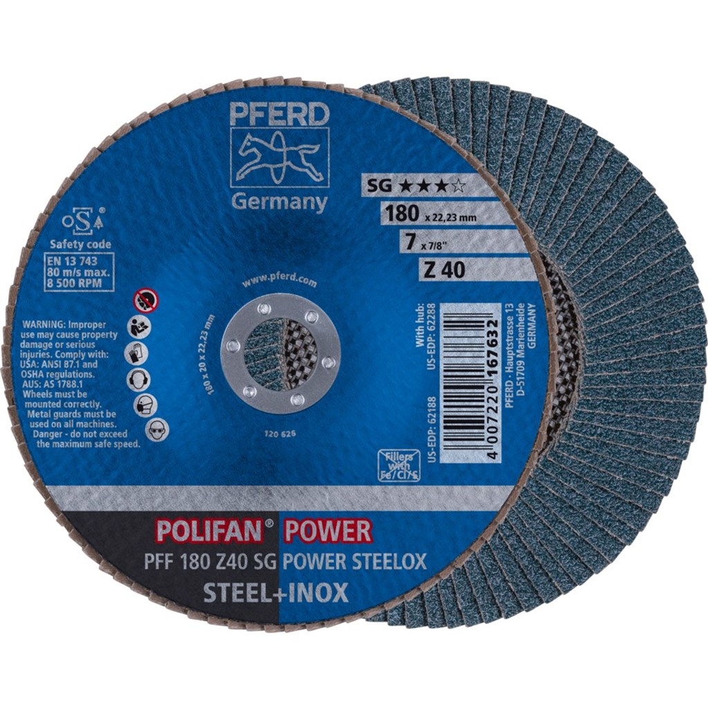 POLIFAN-lamellenslijpschijf PFF 180 Z40 SG POWER STEELOX