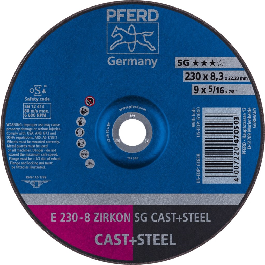 Afbraamschijf gietijzer E 230-8 Zirkonium SG CAST+STEEL