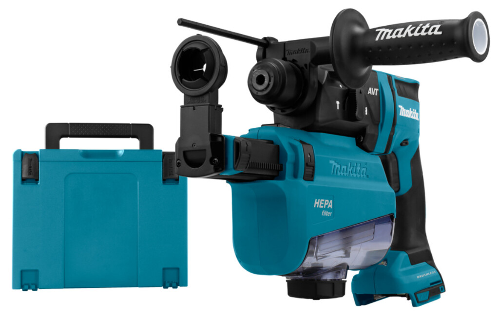 DHR182ZWJU Makita 18V Combihamer Zonder accu's en lader, met stofafzuiging en AWS zender, in Mbox 