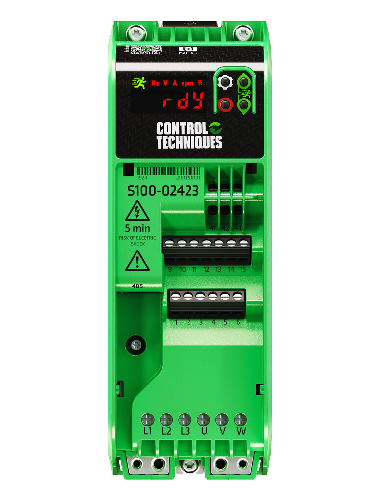 S100-02423-0A0000 Control Techniques  Frequentie regelaar S100 0,55kW 3f 380/480VAC 1,7A frame 2