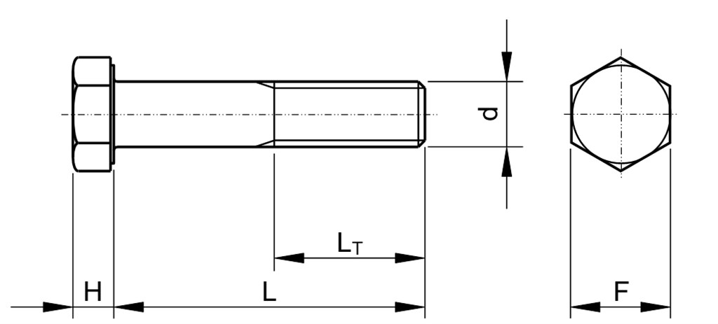 ASME B18.2.1 5/8"-18x4.1/2" SAE J429 Zeskantbout UNF