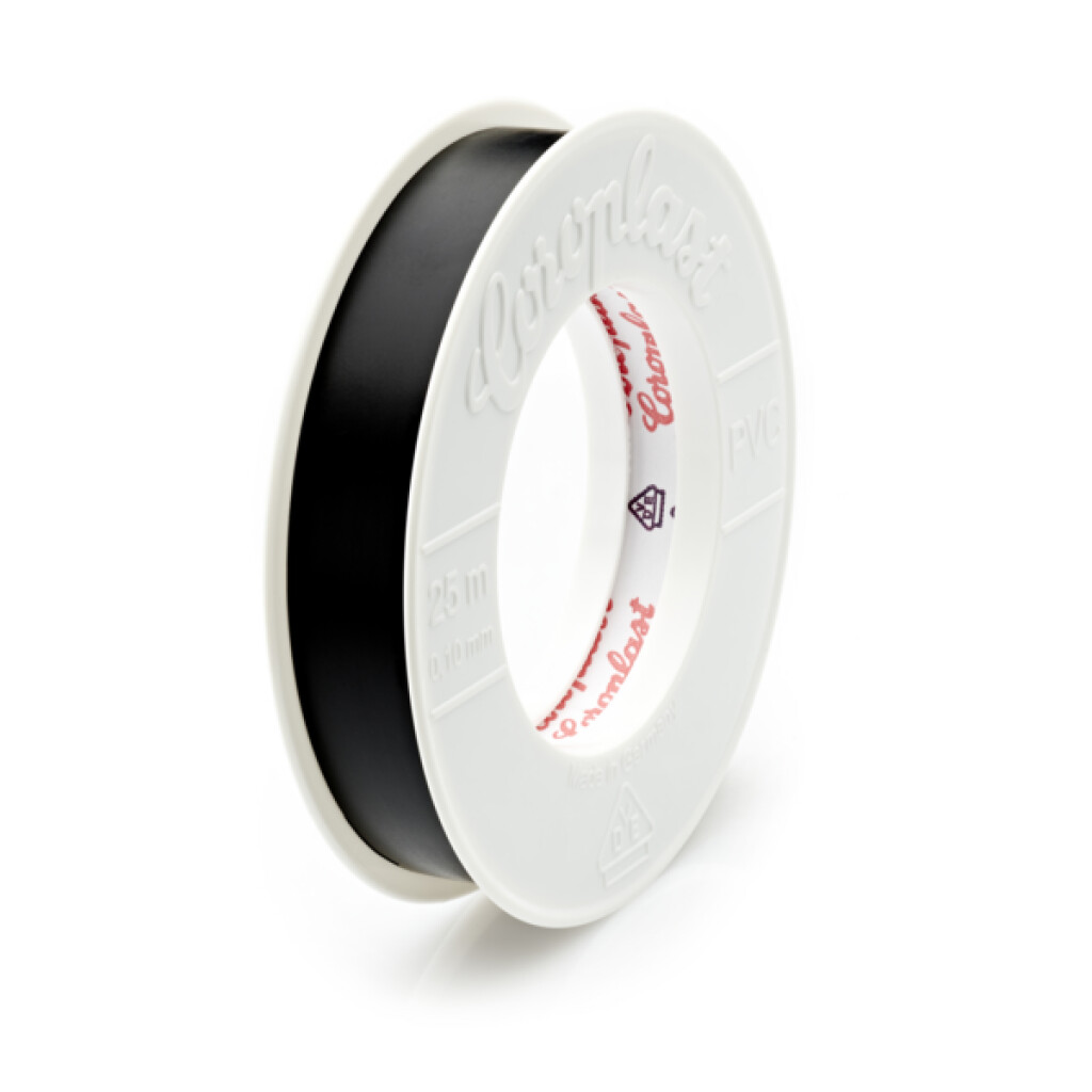 302-15X25 zwart Coroplast PVC Isolatietape zwart ouderdoms- en weerbestendig breedte 15mm lengte 25mtr