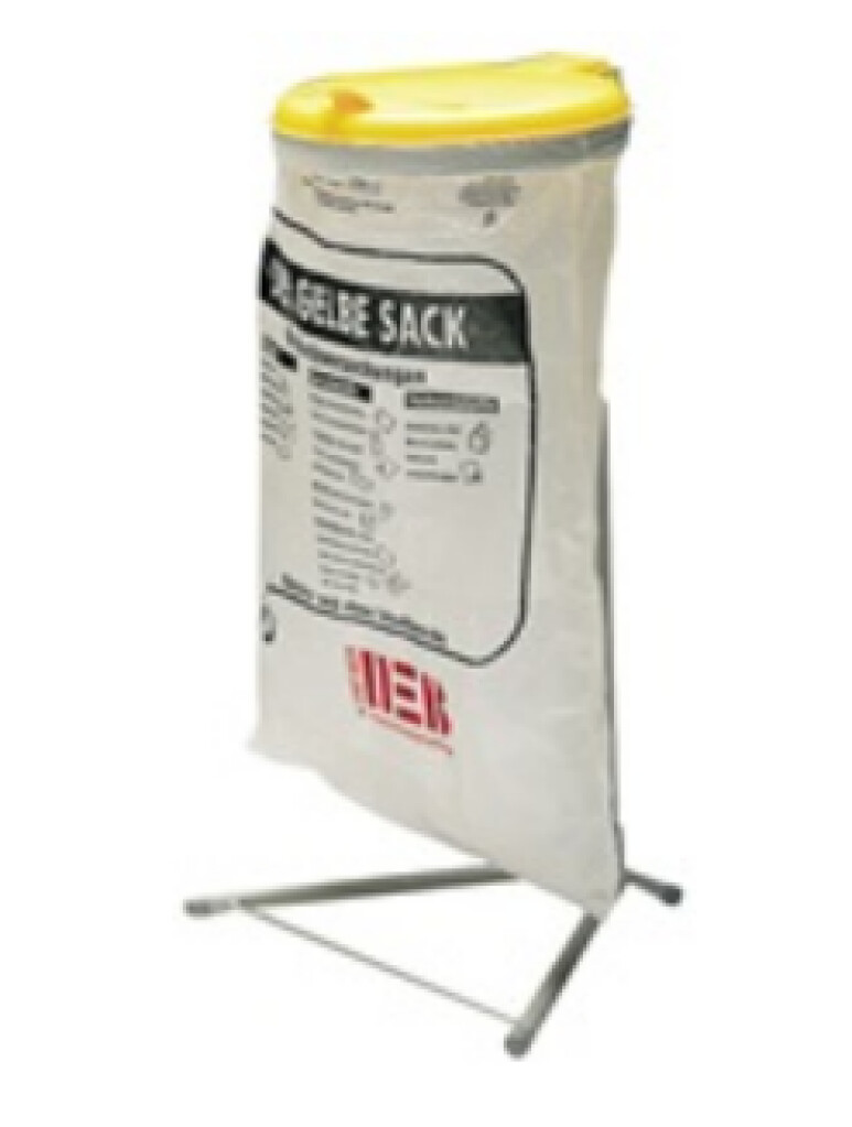 Afvalbak v.120L 920X500X530mm KU. deksel geel inworp D.350mm