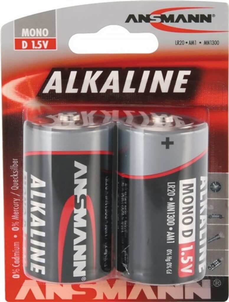 ANSMANN Batterij  LR20 4920 1,5 V D-AM1-mono 18400 mAh  2 stuks / blister