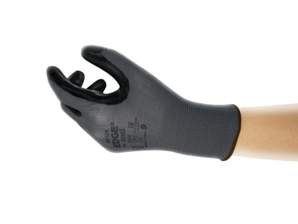 48-128 mt.8 Edge Ansell Handschoenen zwart mt.8 Lichte toepassingen