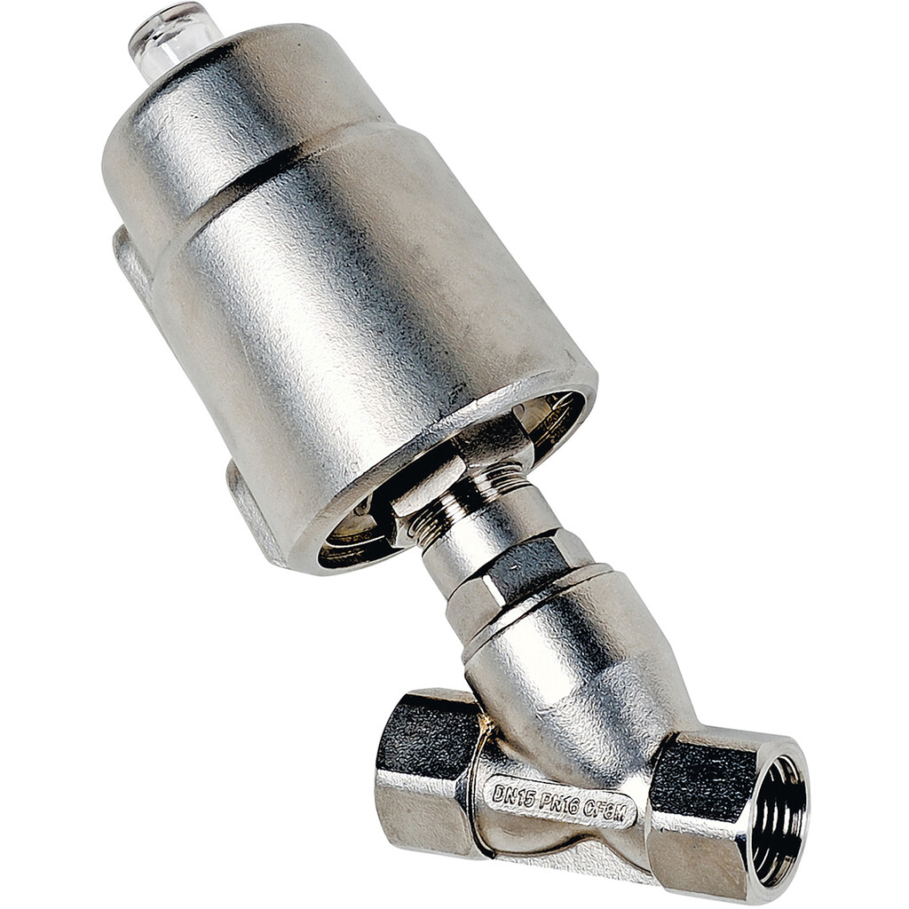 Basic 1430 1.1/4 T63 NC Sectoriel rvs schuine zitting ventiel pneumatische actuator boven de zitting DP=11bar max.