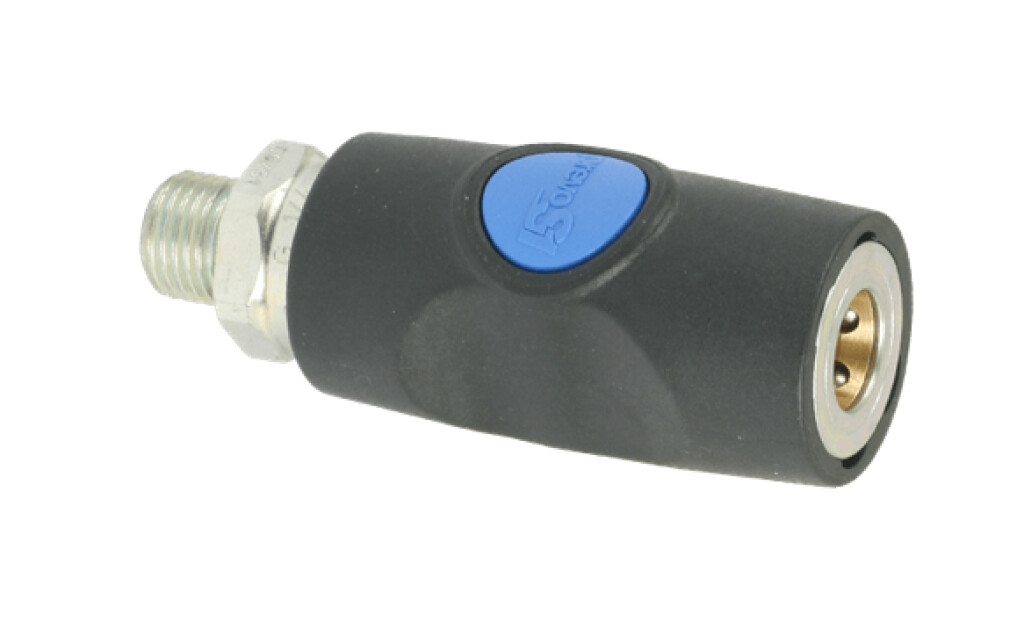 ISI08.1152 Prevost Veiligheidskoppeling knop blauw G 3/8 bu s1 (ISO6150B profiel)