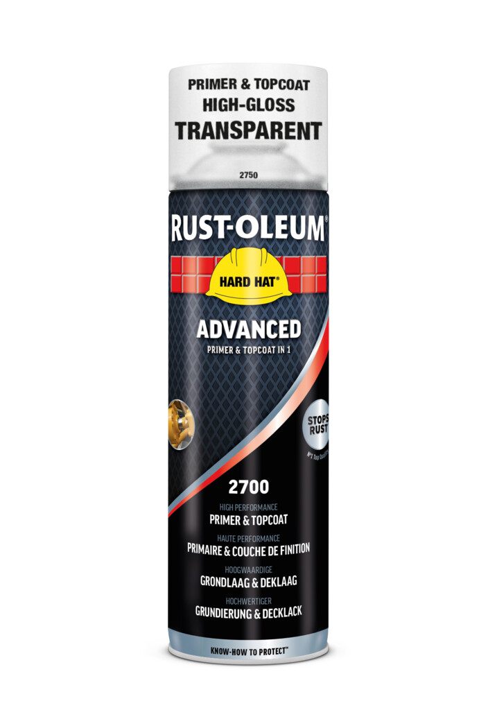 2750 Rust-Oleum Hard Hat Advanced 2 in 1, transparant spuitbus 500ml