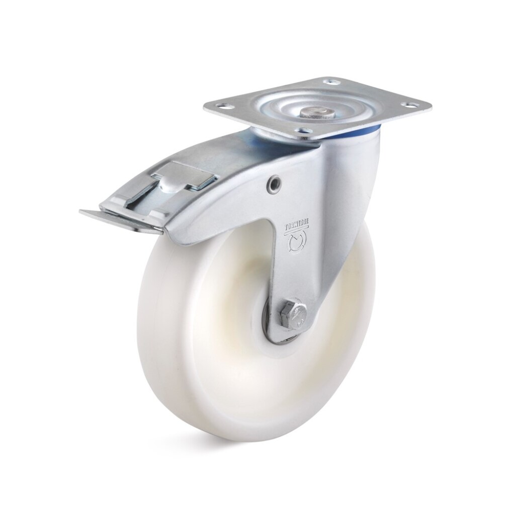 L-IL-PPH-100-K-3-DSN TORWEGGE Zwenkwiel met plaat en rem, polypropyleen 100mm