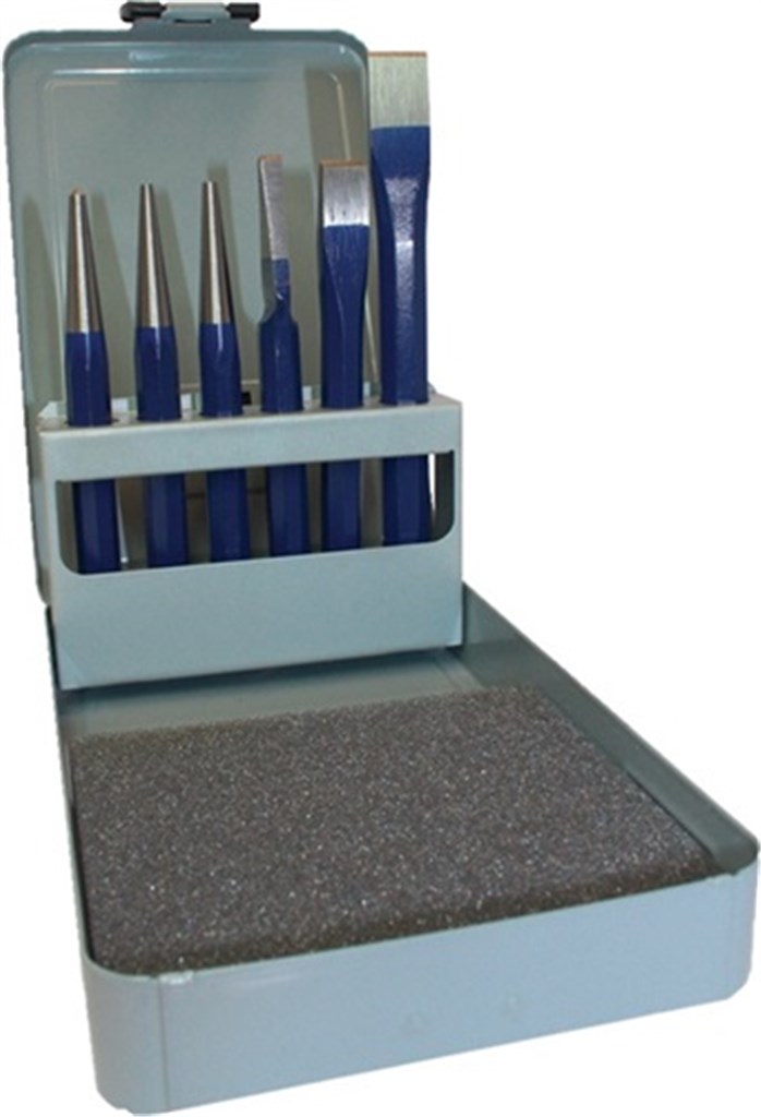 PROMAT Set gereedschap inhoud 6 delig metalen cassette