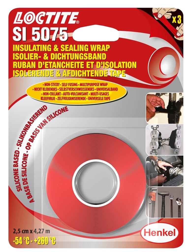 SI 5075 Loctite Insulating & Sealing Wrap rood (vh Loctite 5075), 2,5cm. x 4,27mtr.