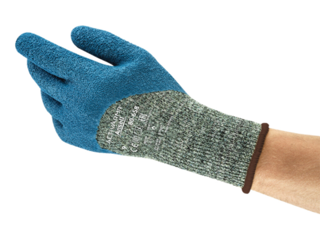 80-658 mt.10 Powerflex Ansell Handschoenen blauw mt.10 Extreme snijbescherming (Hitte bestendig tot 250°C)