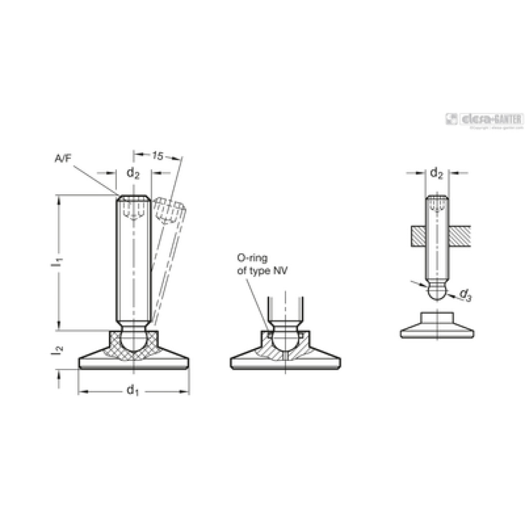 GN 638-25-M12-94-NV Ganter Stelvoet
