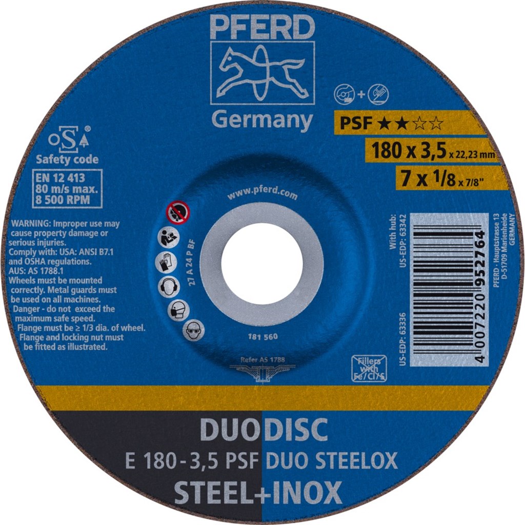 Slijpschijf E 180-3,5 PSF DUO STEELOX