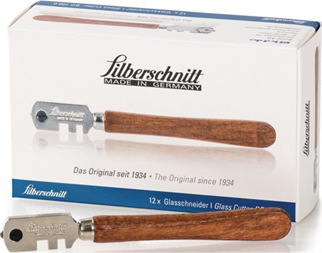 SILBERSCHNITT Glassnijder  vlakke houten heft voor glasdiktes van 3-6 mm