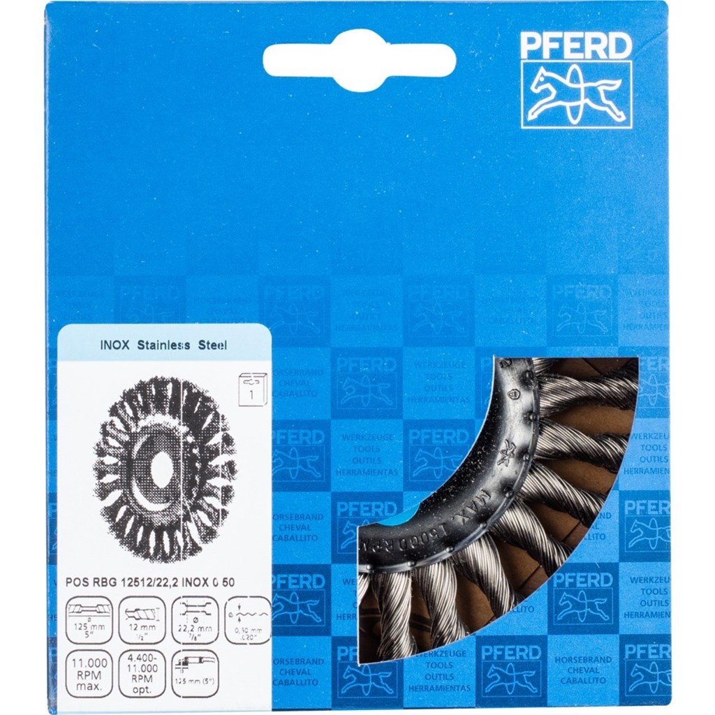 Rondborstel getordeerd POS RBG 12512/22,2 INOX 0,50