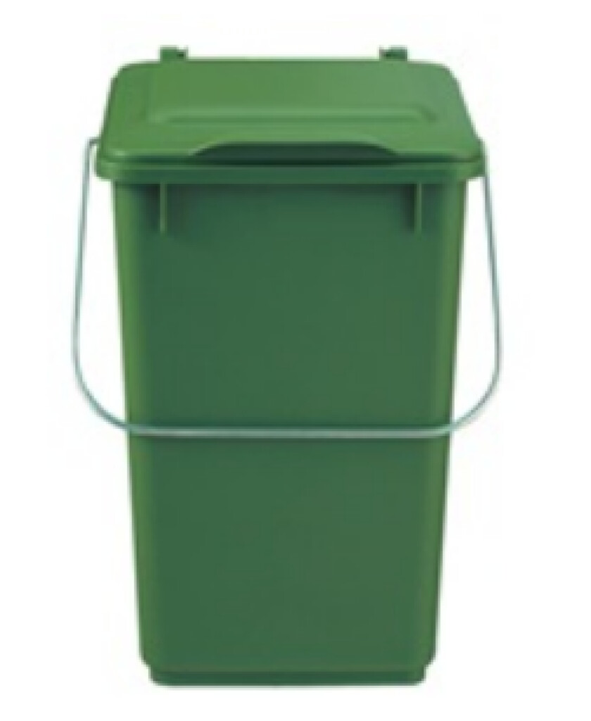 Biobak 10L ku. groen m. klapdeksel