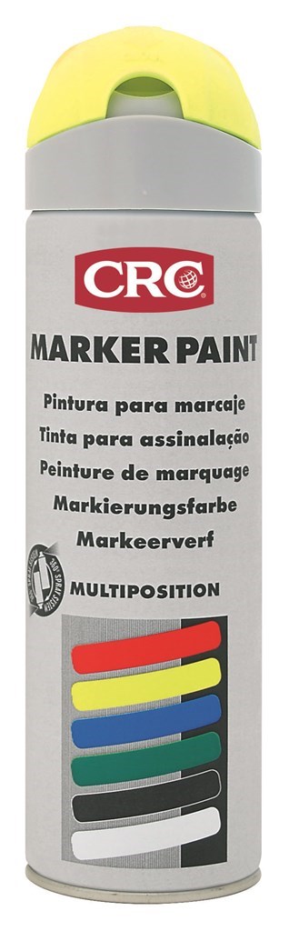 CRC Marker paint yellow fluor Markeer spray, Spray 500 ml