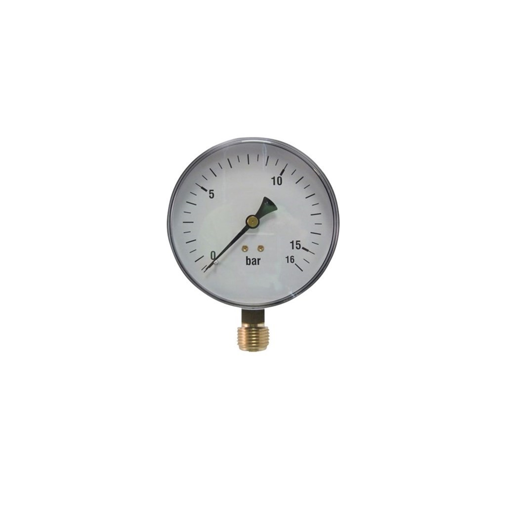 6001 100 -1-3b G1/2o Manometer kast 100mm Staal, zwart -1 t/m 3bar G1/2" onderaansluiting