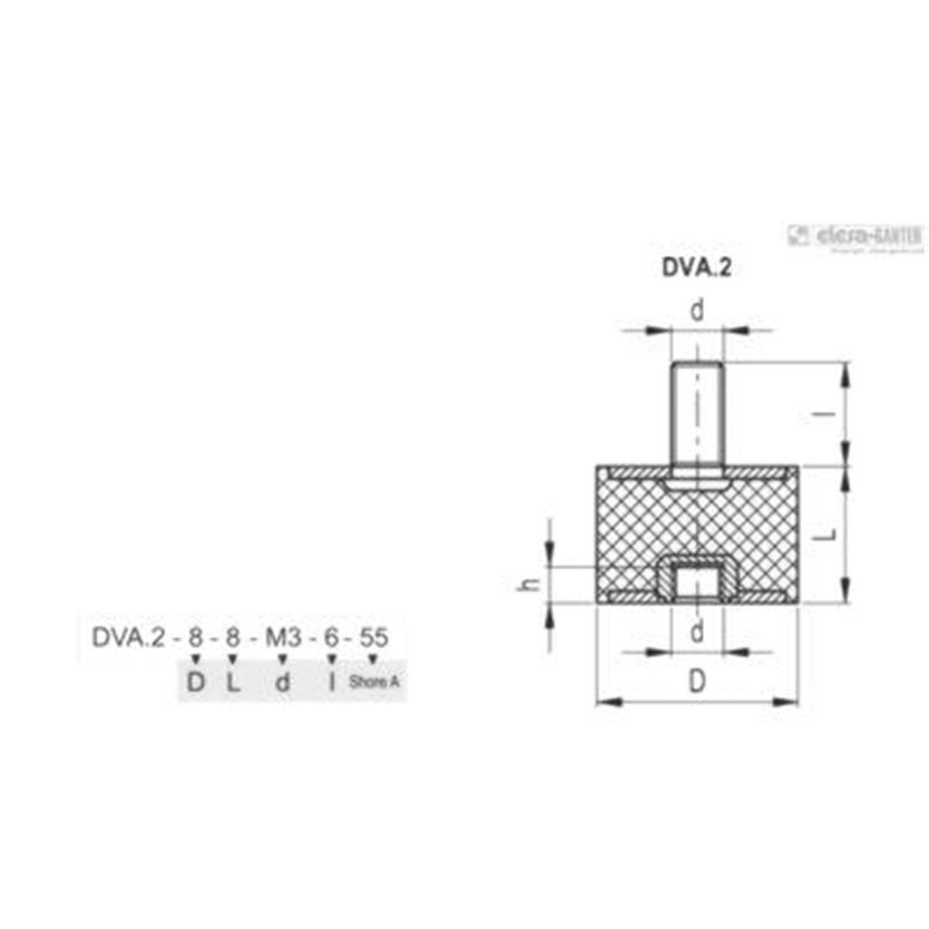 DVA.2-40-20-SST-M8-23-55 Elesa Trillingsdemper