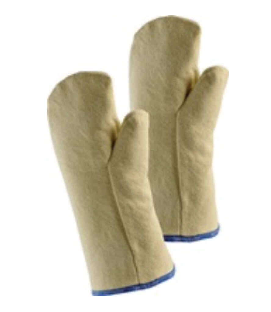 Handschoen hittebestendig L30cm max 500 graden aramide