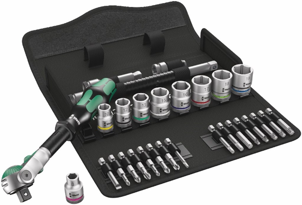 Wera 1x 8100 SB 6 Zyklop Speed-ratelset, 3/8"-aandrijving, metrisch, 29-delig; 1x 8000 B Zyklop Speed rat