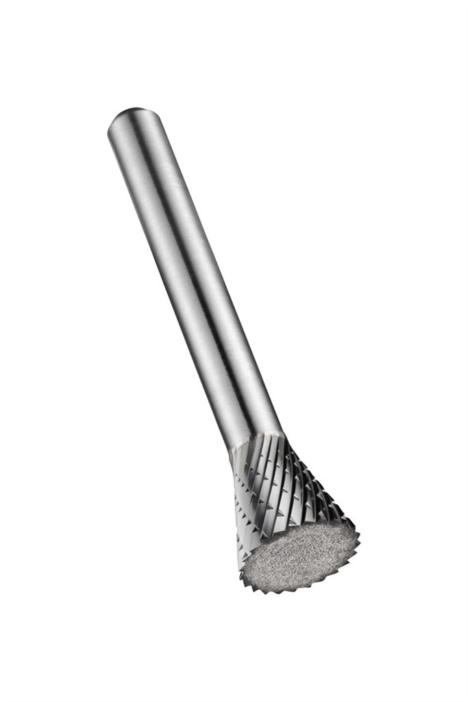 P8253.0X3.0 Dormer VHM Stiftfrees omgekeerde kegelvorm 3x3mm DC, vorm N ongecoat met Schacht