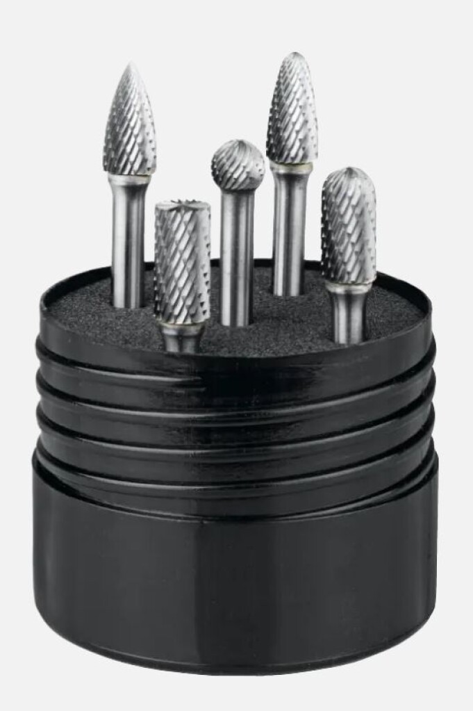 Set 5 HM stiftfrezen International Tools tandvorm 6 vorm B,C,D,F,G 9,5x6mm 49.140.0106