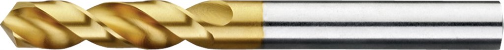 11.168.1250 Phantom DIN1897 HP2 UNI HSS-E Extra korte spiraalboor 12,5mm tophoek 118° TiN gecoat viervlaksaanslijping en cilindrische schacht