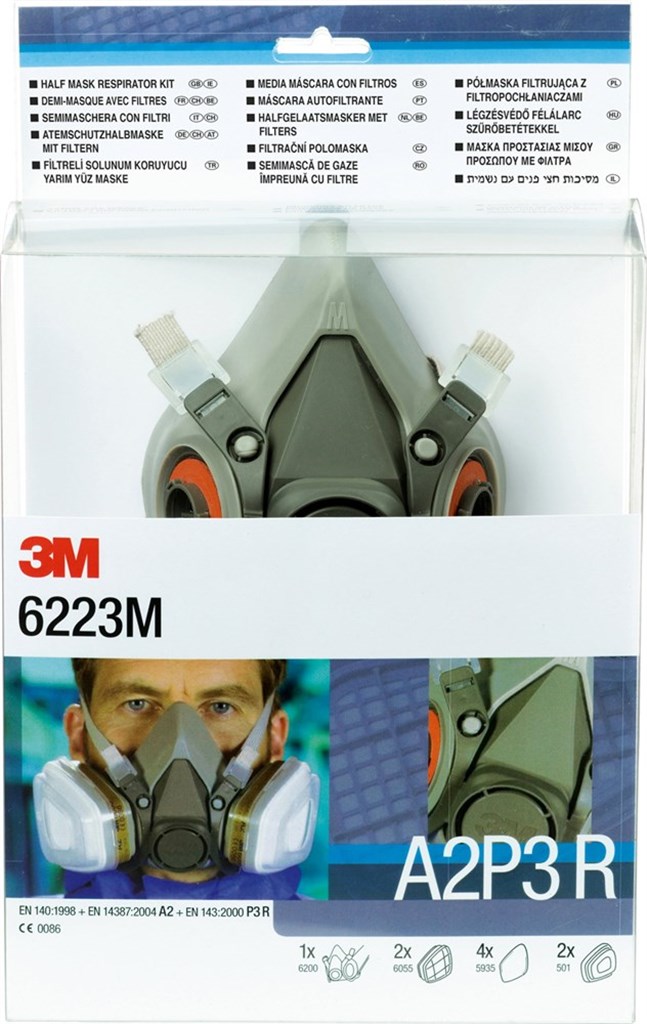 Herbruikbaar masker starterskit 6223M A2P3 lang B 4Kits/CS