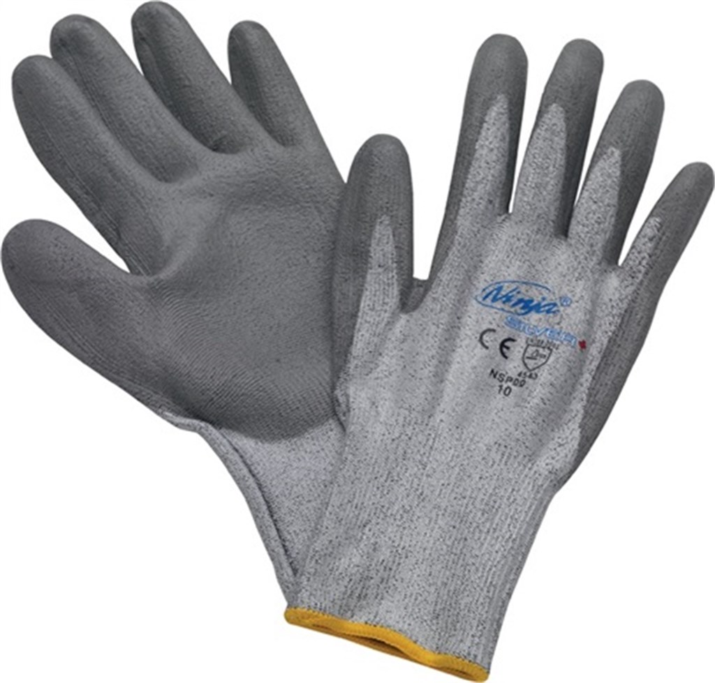 Snijbestendige handschoen Ninja maat 9 grijs PE (HPPE) / PA / glasvezel / EL
