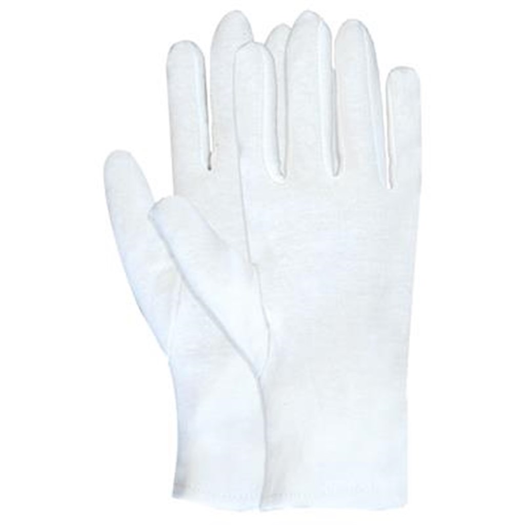 Interlock handschoen wit gebleekt kat 330 gr/doz, maat 7 per 12 paar