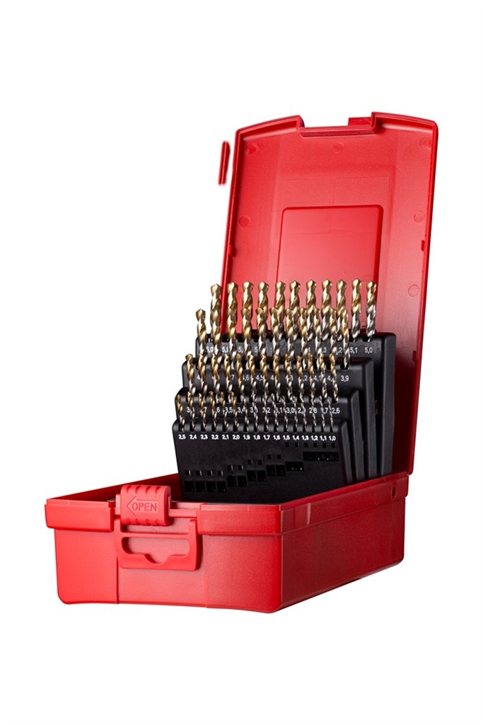 A095202 Dormer DIN338 HSS nr.202 TiN-tip gecoat Spiraalborenset metaal A002 51-dlg 1 t/m 6mm, 0,1mm oplopend