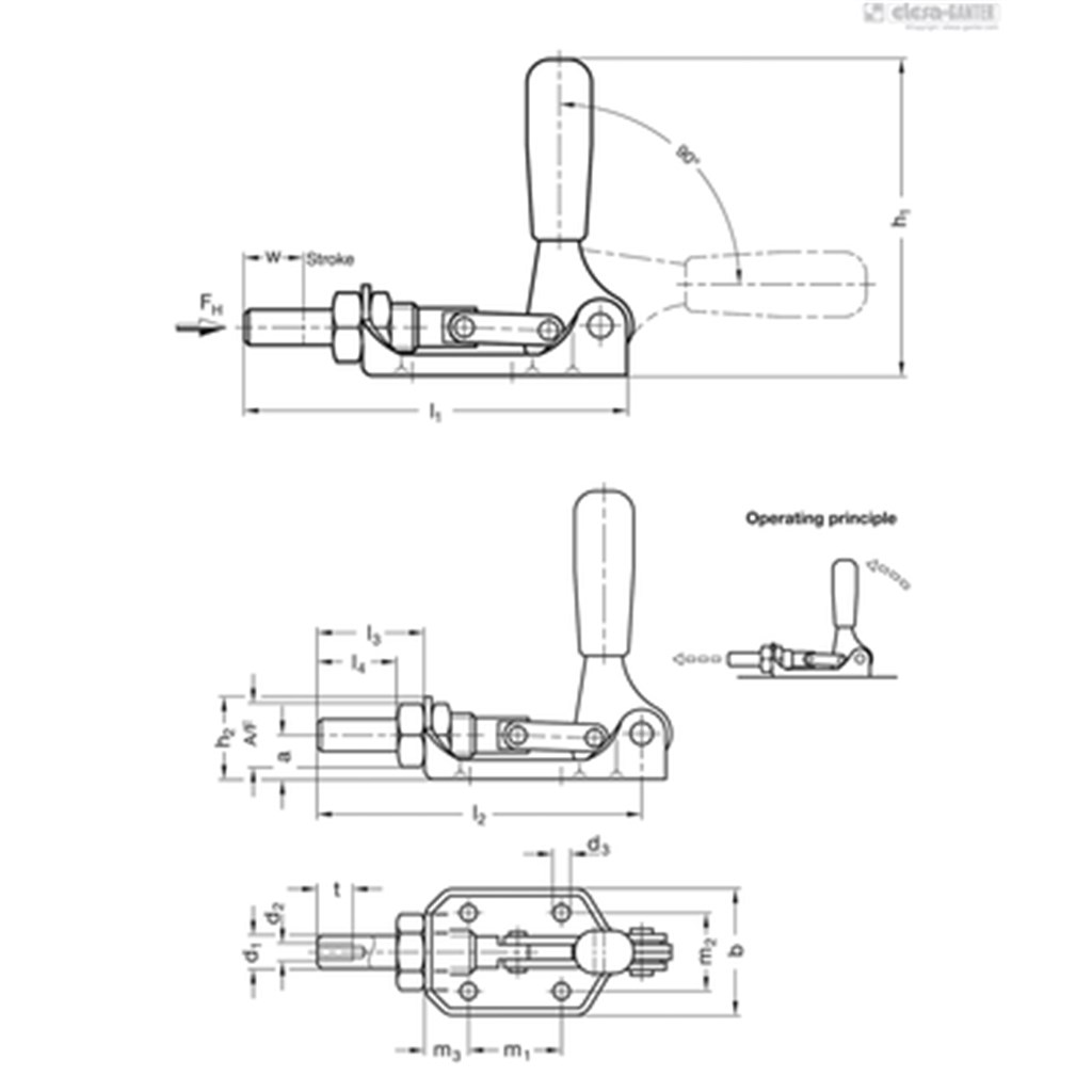 GN 841-120-AS Ganter Schuifstang snelspanner