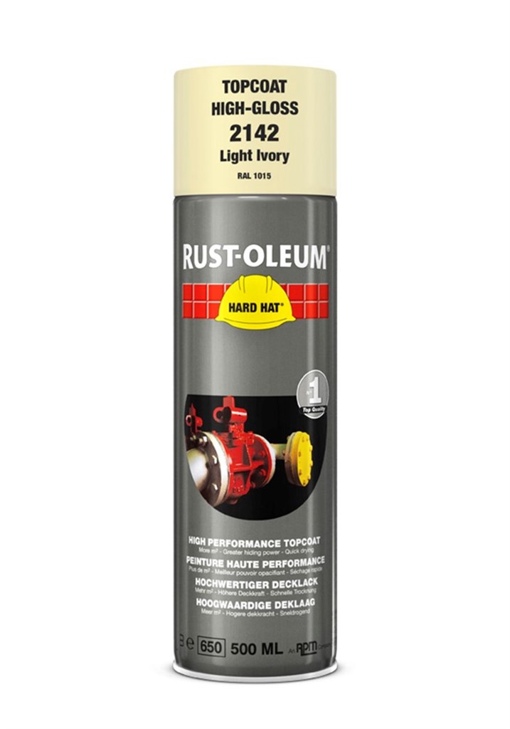 2142 Rust-Oleum Hard Hat deklaag licht ivoorkleurig (RAL1015) Spuitbus 500ml