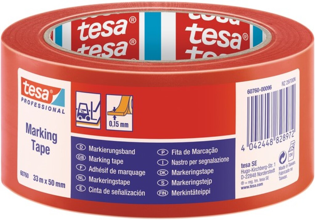 Markeringstape 60760 33m 50mm rood