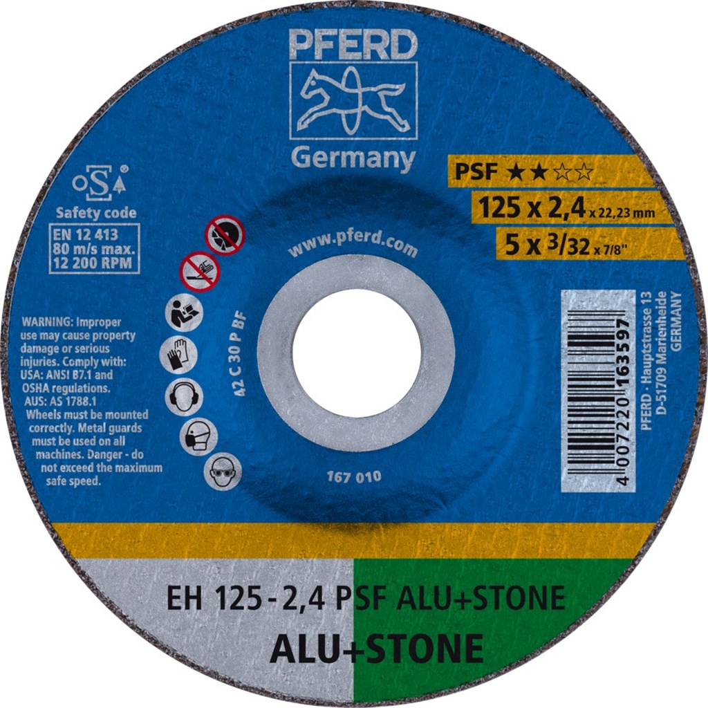 Doorslijpschijf non-ferro metalen EH 125-2,4 PSF ALU+STONE