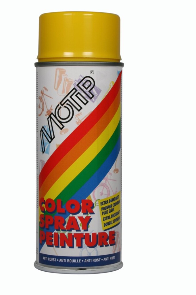 MoTip 01679 Colourspray Hoogglans RAL 1021 Koolzaad Geel, spuitbus 400 ml