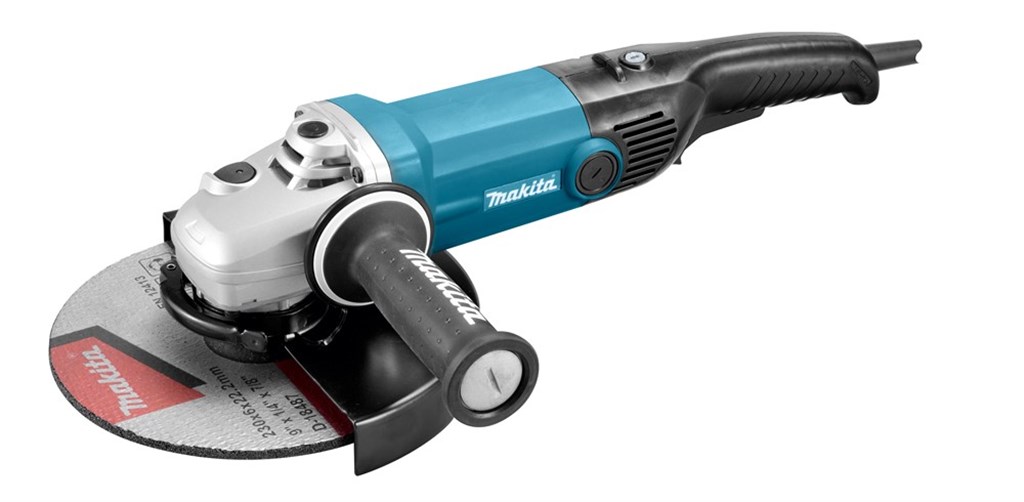 GA9012CF01 Makita 230V Haakse slijper 230mm In doos, met vastzetschakelaar en super binnenflens