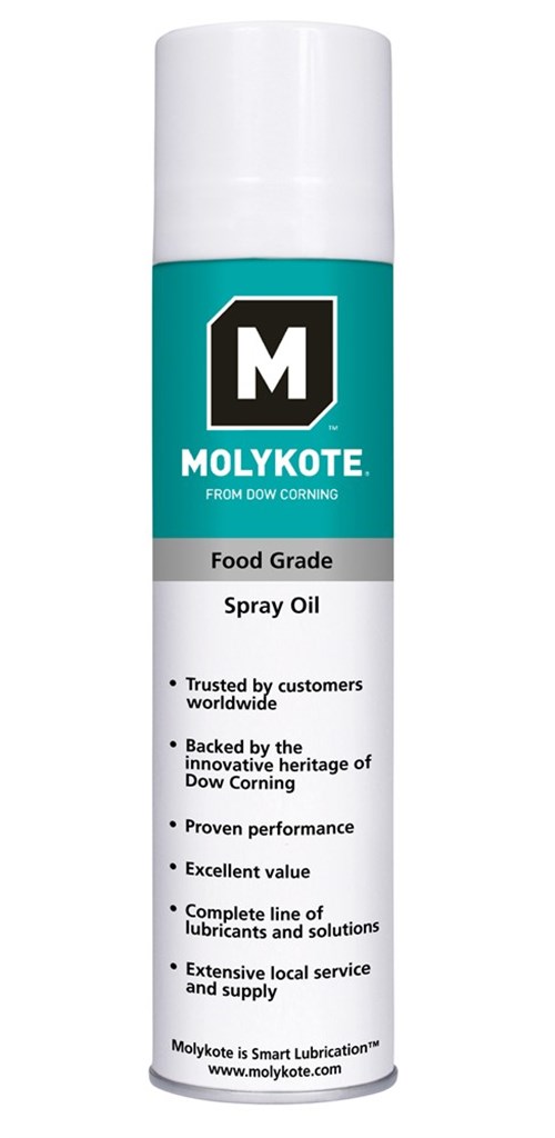 Molykote Food Machinery Oil Spray Food Grade smeerolie, Spray 400 ml