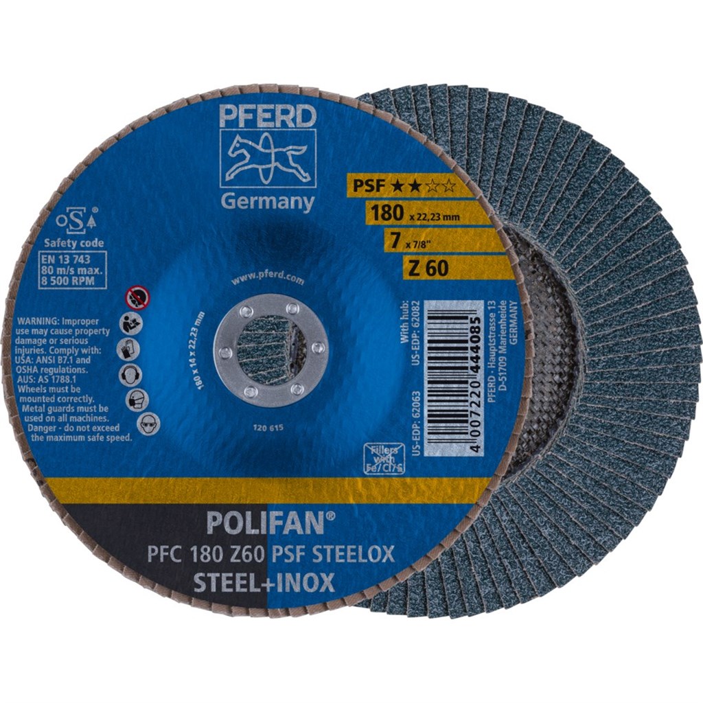 POLIFAN-lamellenslijpschijf PFC 180 Z60 PSF STEELOX