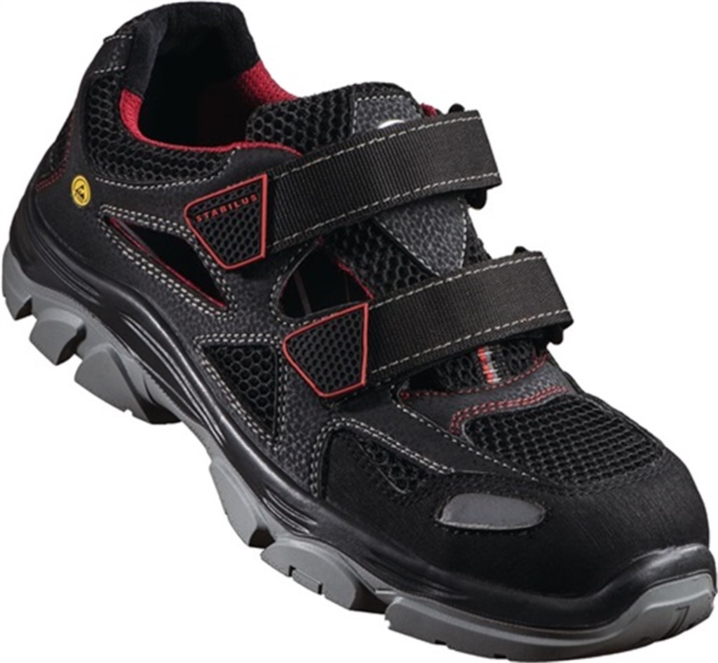 STABILUS Veiligheidssandaal THILO Air textiel/meshmateriaal maat 43 zwart/rood S1 SRC ESD EN ISO 20345